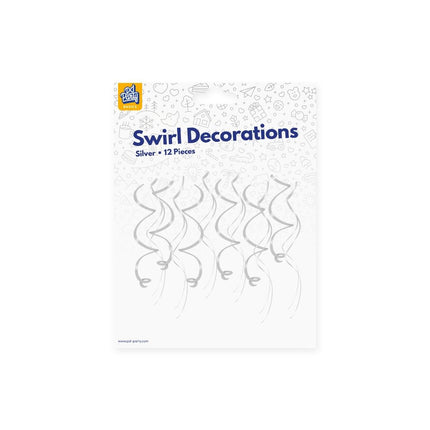 Zilveren Hangdecoratie Swirls 12st van Paper Dreams koop je bij Partywinkel