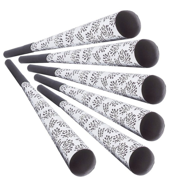 Zilveren Happy New Year Feesttoeters 25cm 6st van Widmann koop je bij Partywinkel