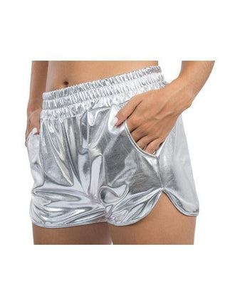 Zilveren Metallic Short Dames van CHAKS koop je bij Partywinkel