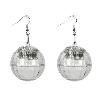 Zilveren Oorbellen Discoballen Led van Boland koop je bij Partywinkel