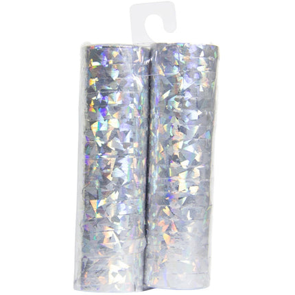 Zilveren Serpentines Holografisch 4m 18 ringen 2st van Folat koop je bij Partywinkel