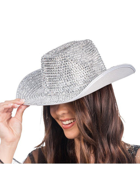 Zilveren Strass Cowboyhoed van CHAKS koop je bij Partywinkel