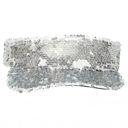 Zonneklep Met Pailletten Zilver van PartyXplosion koop je bij Partywinkel
