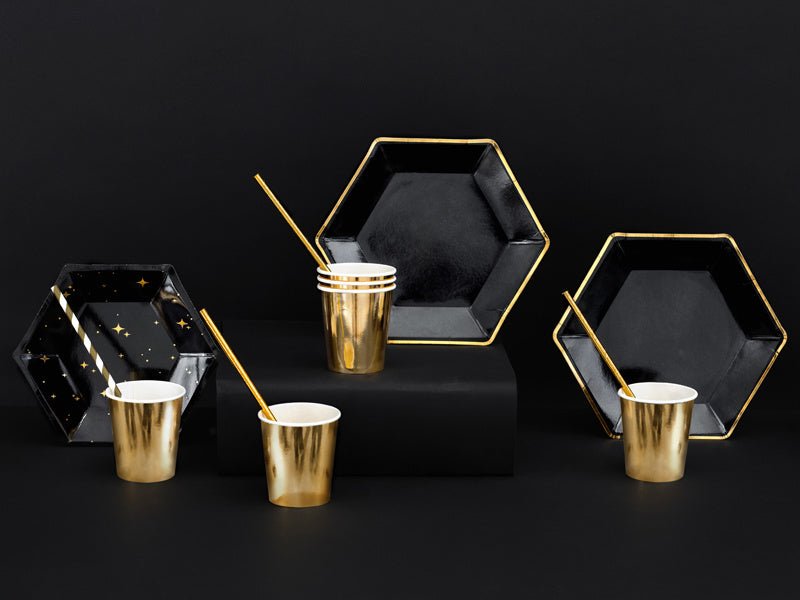 Zwart Borden Diamant 23cm 6st van Partydeco koop je bij Partywinkel