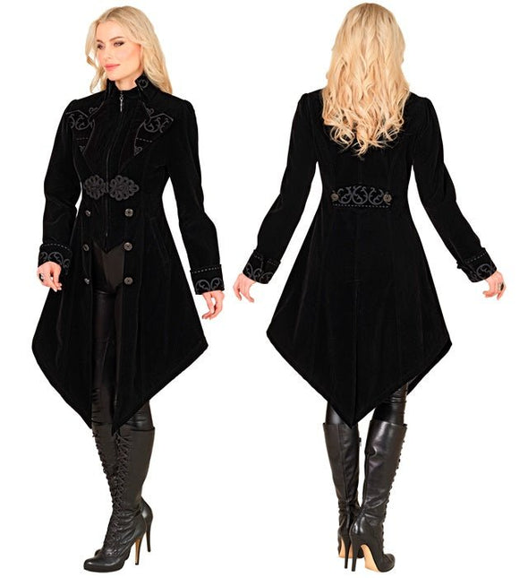 ZWART FLUWELEN GOTHIC JAS DAMES van Widmann koop je bij Partywinkel