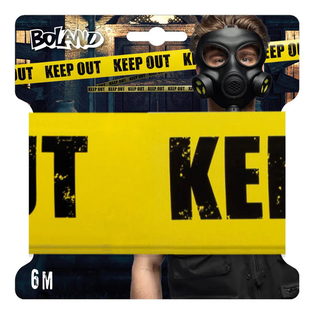 Zwart Gele Afzetlint Keep Out 6m - Partywinkel - 8712026730886