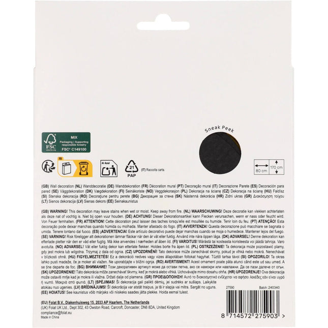 Zwart Goud Zilveren Deurgordijn 1,7m van Folat koop je bij Partywinkel