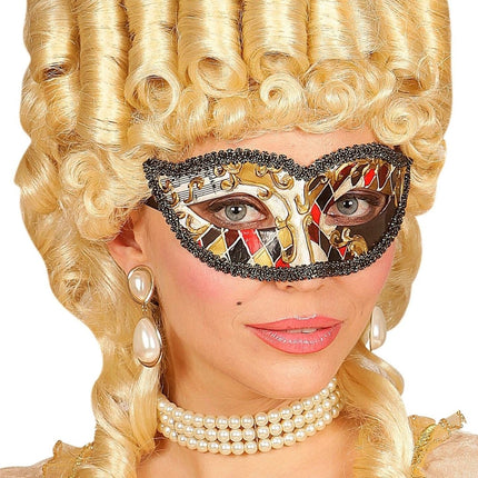 Zwart Gouden Oogmasker van Widmann koop je bij Partywinkel