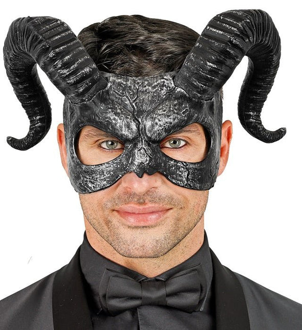 Zwart Oogmasker Hoorns van Widmann koop je bij Partywinkel