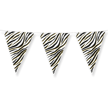 Zwart Witte Slinger Zebra Print 10m van Paper Dreams koop je bij Partywinkel