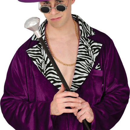 Zwart Zilveren Wandelstok Diamant Knop 85cm van Fiestas Guirca koop je bij Partywinkel