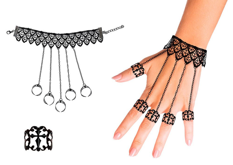 Zwarte Armband Met Ringen van Fiestas Guirca koop je bij Partywinkel