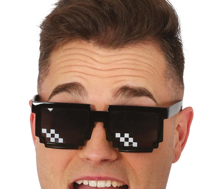 Zwarte Bril Pixel - Partywinkel - 8434077186480