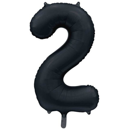 Zwarte Cijfer Ballon 2 Jaar Glans 86cm van WeFiesta koop je bij Partywinkel