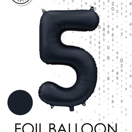 Zwarte Cijfer Ballon 5 Jaar Glans 86cm van WeFiesta koop je bij Partywinkel