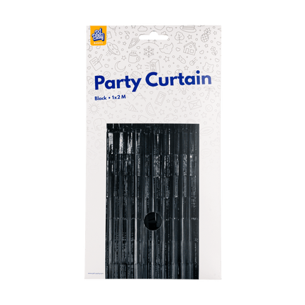 Zwarte Deurgordijn 2m - Partywinkel - 8716764236433