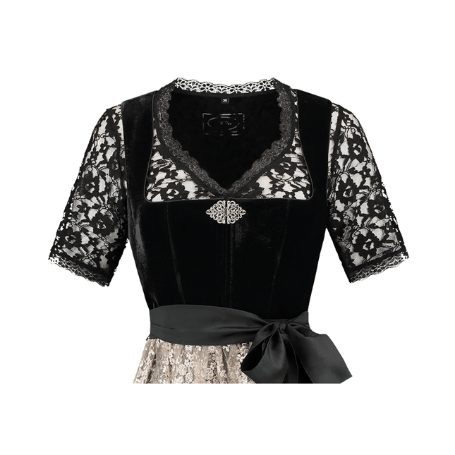 Zwarte Dirndl Jurk Oktoberfest Dames Velvet van Haus Huberts koop je bij Partywinkel