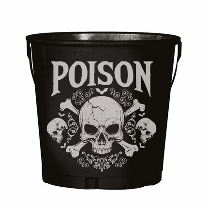 Zwarte Halloween Tafeldecoratie Emmer van Fiestas Guirca koop je bij Partywinkel