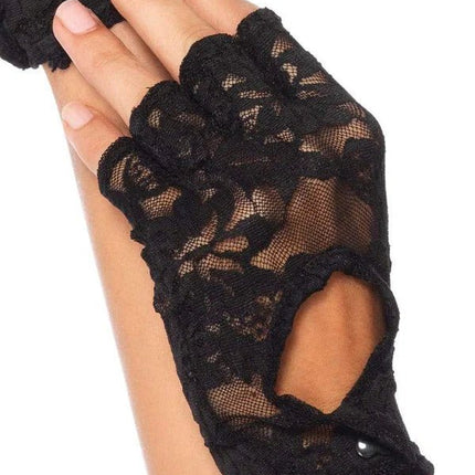 Zwarte Handboeien Kant - Partywinkel - 714718499413