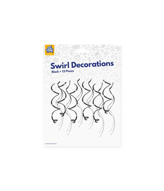 Zwarte Hangdecoratie Swirls 12st van Paper Dreams koop je bij Partywinkel