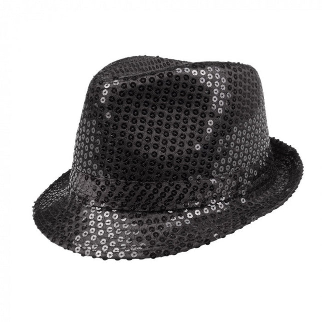 Zwarte Hoed Glitter - Partywinkel - 8712026012951