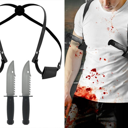 Zwarte Holster Messen 3 delig van Fiestas Guirca koop je bij Partywinkel