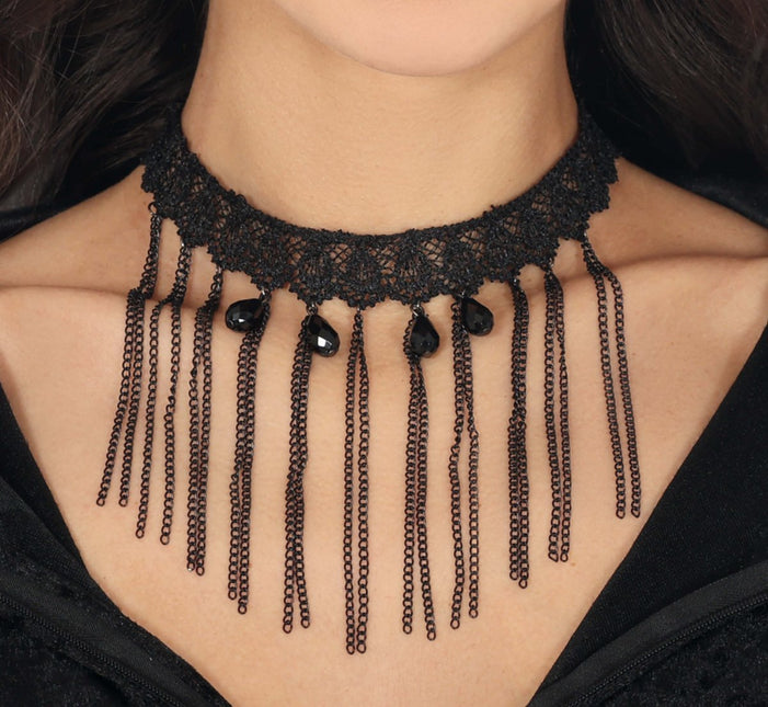 Zwarte Ketting Choker van Fiestas Guirca koop je bij Partywinkel