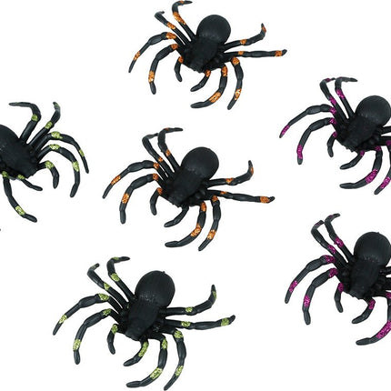 Zwarte Nep Spin Glitter 7cm 6st van Fiestas Guirca koop je bij Partywinkel