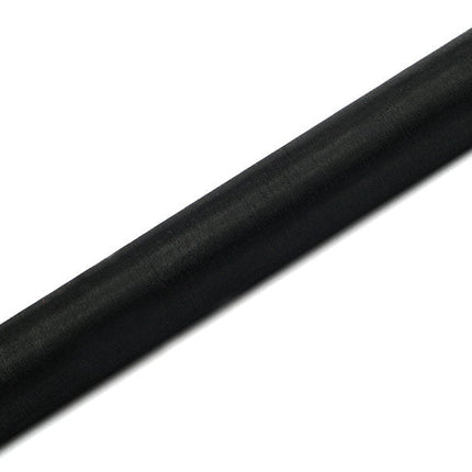 Zwarte Organza Rol 36cm 9m van Partydeco koop je bij Partywinkel