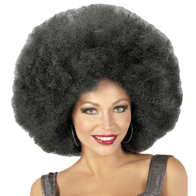 Zwarte Pruik Afro Extra Groot van Widmann koop je bij Partywinkel