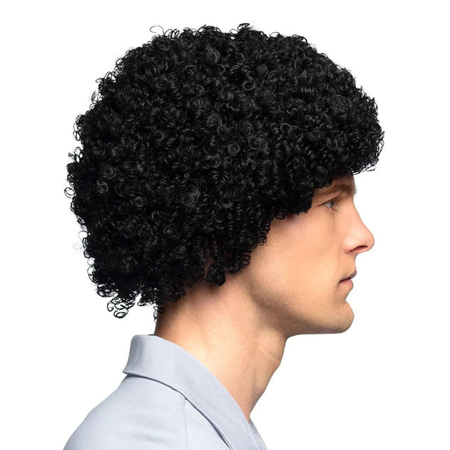 Zwarte Pruik Krullen van Boland koop je bij Partywinkel