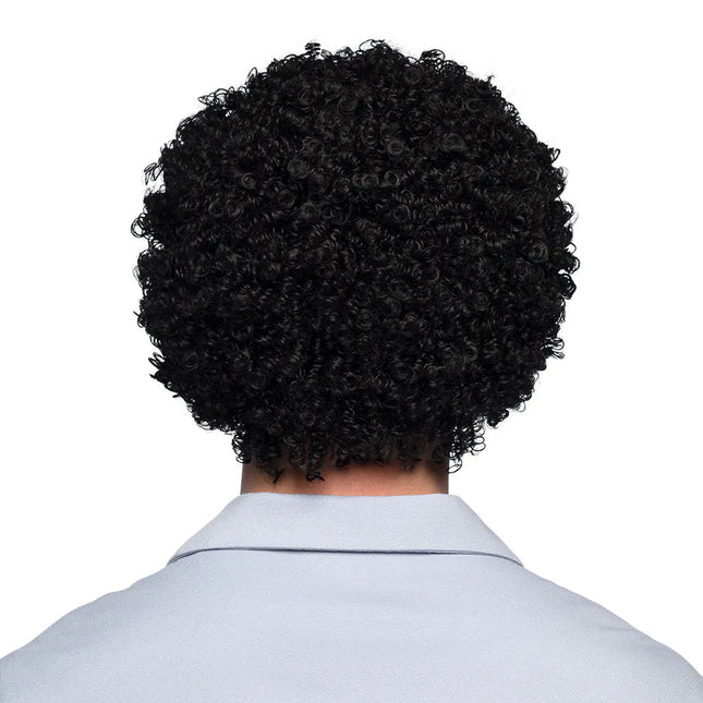 Zwarte Pruik Krullen van Boland koop je bij Partywinkel