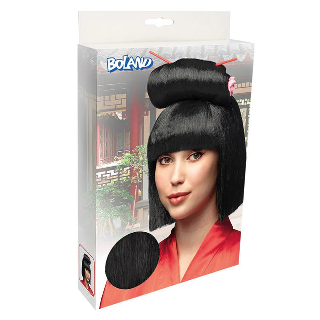 Zwarte Pruik Met Stokjes van Boland koop je bij Partywinkel