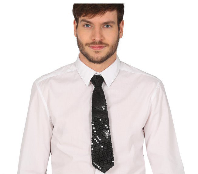 Zwarte Stropdas Glitter Paillet van Fiestas Guirca koop je bij Partywinkel