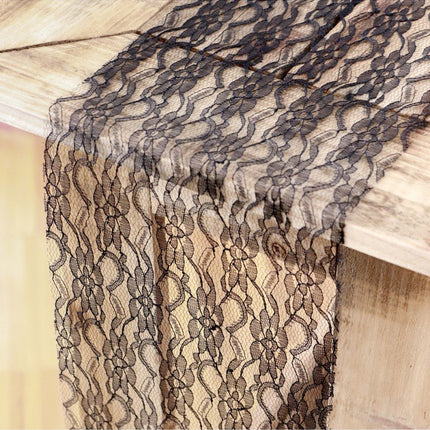 Zwarte Tafelloper Kant 3,1m 3st van CHAKS koop je bij Partywinkel