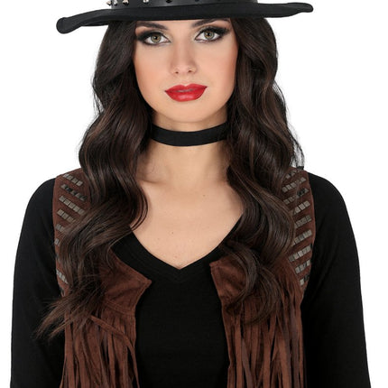 Zwarte vilten cowboyhoed met studs, voor volwassenen van Fiestas Guirca koop je bij Partywinkel