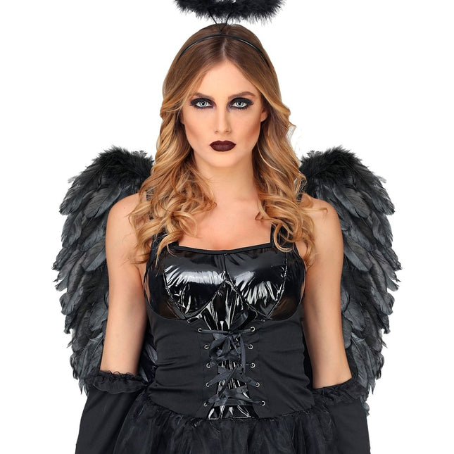 Zwarte Vleugels Opvouwbaar 50cm van Widmann koop je bij Partywinkel