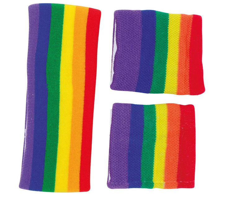 Zweetbandjes Meerkleurig Set 3 delig van Fiestas Guirca koop je bij Partywinkel