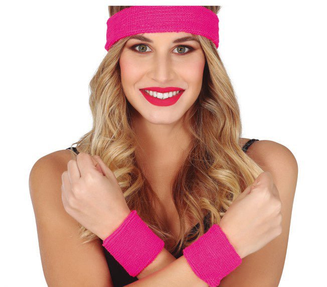 Zweetbandjes Roze Set 3 delig van Fiestas Guirca koop je bij Partywinkel