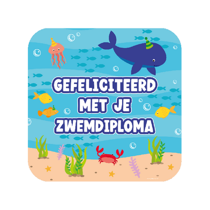 Zwemdiploma Deurbord 50cm - Partywinkel - 8716764245794
