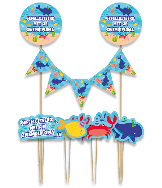 Zwemdiploma Taarttopper 30cm - Partywinkel - 8716764241147